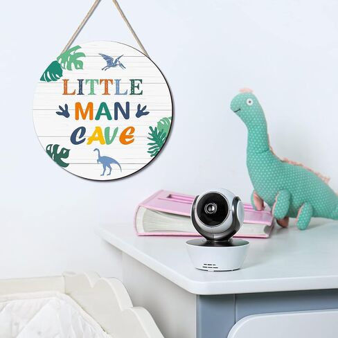 Little Man Cave Wooden Sign Dinosaur Quote Wood Plaque Nursery Hanging Wall Art Decor for Kids Toddler Boys Bedroom Playroom Living Room Decorations in Saudi Arabia