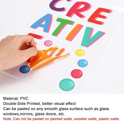 Whaline 9 Sheets Back to School Inspirational Quotes Window Clings Stickers Colorful Handprint Positive Sayings for Home Bedroom Living Room School Classroom Nursery Playroom Decoration, 100Pcs in Kuwait