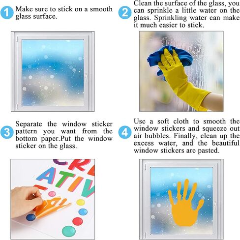 Whaline 9 Sheets Back to School Inspirational Quotes Window Clings Stickers Colorful Handprint Positive Sayings for Home Bedroom Living Room School Classroom Nursery Playroom Decoration, 100Pcs in Kuwait