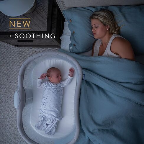 HALO BassiNest Swivel Baby Bassinet, Soothing Center, Vibration and Sound, Luxe Series, Dove Grey Tweed in Kuwait