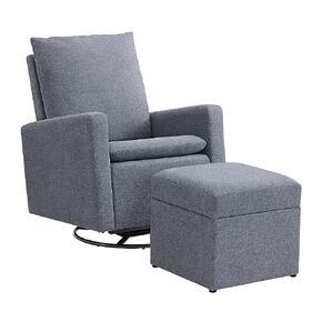 Oxford Baby Everlee Upholstered Glider and Ottoman Set, Charcoal in Kuwait
