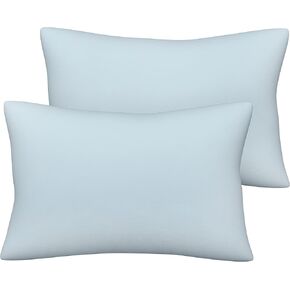 Pobibaby - 2 Pack Premium Toddler Solid Pillowcase - Ultra Soft Jersey Knit - Crib Pillow, Kids Pillow, Travel Pillow Case Cover (Baby Blue)