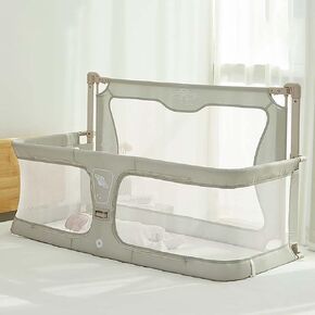 Baby Bedside Sleeper, 3 in 1 Folding Portable Crib, breathable and visible mesh window, soft washable liner cover and sturdy aluminum alloy,Easy to Assemble, baby bassinets bedside sleeper Stationary in Saudi Arabia