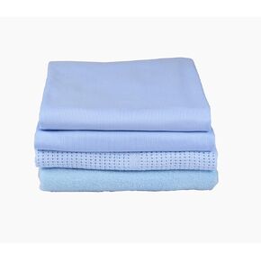 Clair de Lune Pram Sheets Bedding Bale Gift Set, Blue, 4 Piece in Kuwait