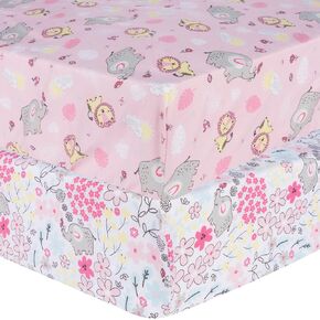 Sammy & Lou Airplanes 2-Pack Microfiber Fitted Crib Sheet Set, Fits Standard Crib Mattress 28 in x 52 in; Fully Elasticized,