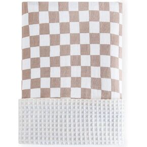 LifeTree Waffle Baby Blankets Neutral, Muslin Swaddle Blankets for Boys Girls, 2 Layers Crib Stroller Blanket Receiving Blankets with Muslin Front and Waffle Backing Infant Newborn Mallard Duck