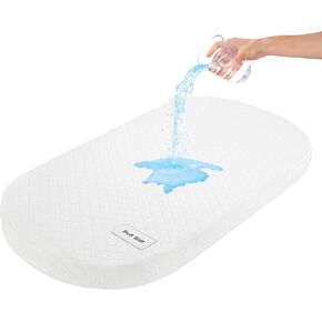 Pro Goleem Bassinet Mattress, Oval Bassinet Mattress Pad, Waterproof Cradle Mattress, Memory Foam Moses Basket Mattress, 15’’x30’’ in Saudi Arabia