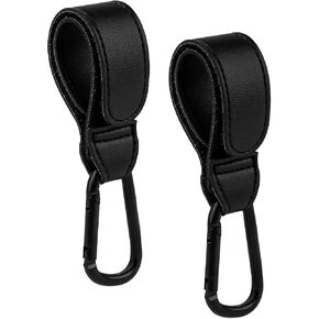 KINBOM Stroller Hooks, Carriage Hooks for Bag, 2pcs Mommy Bag Hook Stroller Organizer Hook Clip Heavy Duty Stroller Clip for Bags Hanging Shopping Diaper Bags (Black) in Kuwait