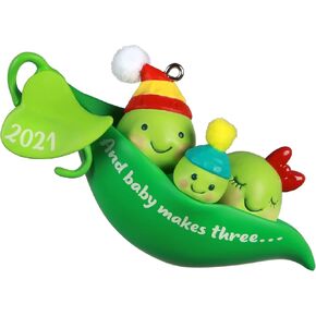 Hallmark Keepsake Christmas Ornament, Year Dated 2021, Baby Makes Three Peas
