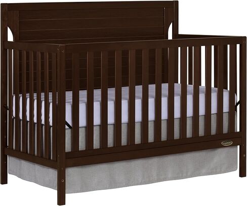 Dream On Me Cape Cod 5-In-1 Convertible Crib In Pebble Grey, Greenguard Gold And JPMA Certified, Built Of Sustainable New Zealand Pinewood, 3 Mattress Height Positions in Saudi Arabia