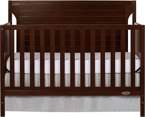 Dream On Me Cape Cod 5-In-1 Convertible Crib In Pebble Grey, Greenguard Gold And JPMA Certified, Built Of Sustainable New Zealand Pinewood, 3 Mattress Height Positions in Saudi Arabia