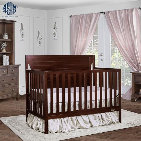 Dream On Me Cape Cod 5-In-1 Convertible Crib In Pebble Grey, Greenguard Gold And JPMA Certified, Built Of Sustainable New Zealand Pinewood, 3 Mattress Height Positions in Saudi Arabia