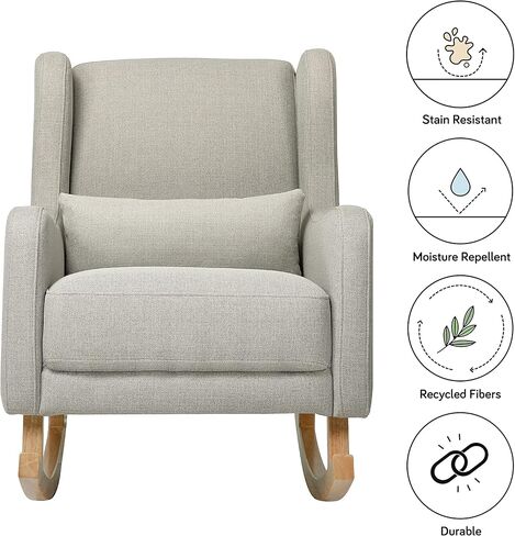 Babyletto Kai Rocker in Performance Dijon Eco-Twill, Water Repellent & Stain Resistant, Greenguard Gold and CertiPUR-US Certified in Kuwait