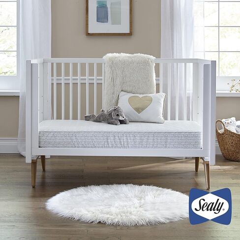 Firm Rest Antibacterial 2-Stage Dual Firmness Waterproof Baby Crib Mattress & Toddler Bed Mattress, 204 Premium Coils, Medical-Grade Surface, Hypoallergenic, Made in USA, 52"X28" in Kuwait