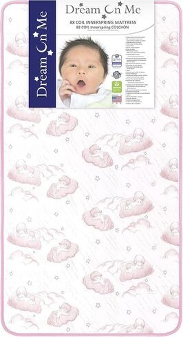 Dream On Me Twilight 80 Coil Spring Crib and Toddler Bed Mattress, Wave Pink, 5" in Saudi Arabia