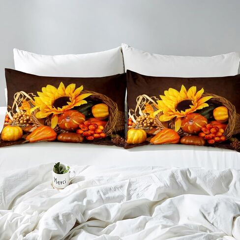 Farm Animal Duvet Cover Queen, Goats Milk Bedding Set for Toddler Newborn Kids Happy Thanksgiving Comforter Cover Hand Drawn Black Sketches Cartoon Goat Quilt Cover 3Pcs with Zipper Closure in Kuwait