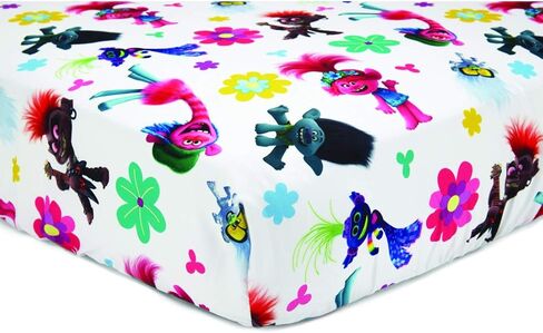 DreamWorks Trolls Troll Lotta Love Fitted Sheet & Pillow Case, Pink, Toddler (TRO263) in Saudi Arabia
