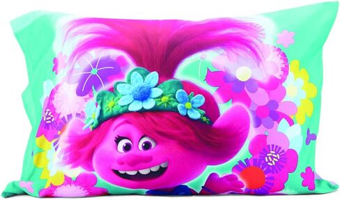 DreamWorks Trolls Troll Lotta Love Fitted Sheet & Pillow Case, Pink, Toddler (TRO263) in Saudi Arabia