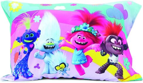 DreamWorks Trolls Troll Lotta Love Fitted Sheet & Pillow Case, Pink, Toddler (TRO263) in Saudi Arabia