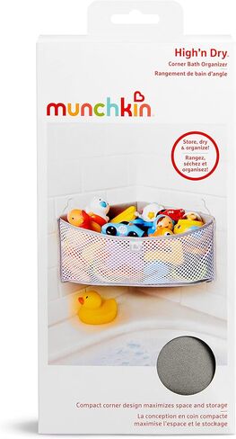 Munchkin® High 'n Dry™ Corner Bath Toy Organizer and Storage, Grey in Saudi Arabia