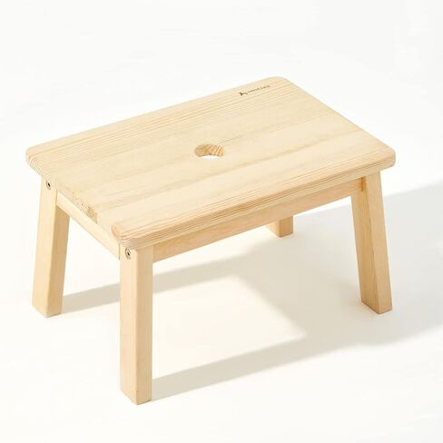 HOUCHICS Wooden Step Stool for Kids,Solid Birch for Kitchen Bedroom Living Room Bathroom Toilet Nursery Toddlers Potty Training Stool with Non-Slip Pads and 220lb Load Capacity (Gray in Saudi Arabia