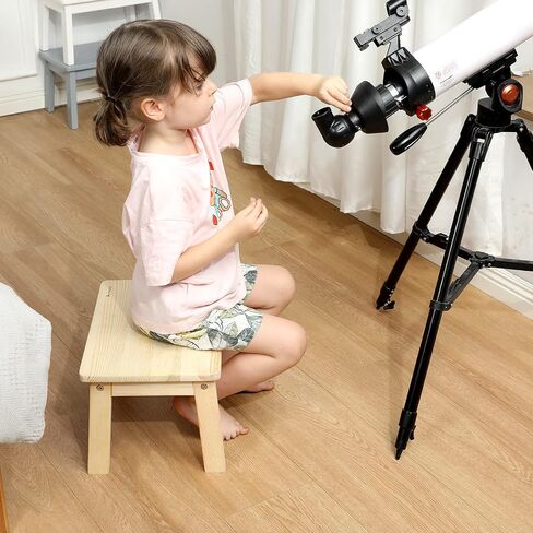 HOUCHICS Wooden Step Stool for Kids,Solid Birch for Kitchen Bedroom Living Room Bathroom Toilet Nursery Toddlers Potty Training Stool with Non-Slip Pads and 220lb Load Capacity (Gray in Saudi Arabia