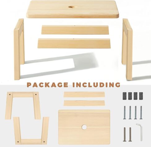 HOUCHICS Wooden Step Stool for Kids,Solid Birch for Kitchen Bedroom Living Room Bathroom Toilet Nursery Toddlers Potty Training Stool with Non-Slip Pads and 220lb Load Capacity (Gray in Saudi Arabia