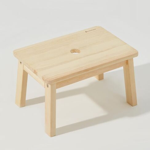 HOUCHICS Wooden Step Stool for Kids,Solid Birch for Kitchen Bedroom Living Room Bathroom Toilet Nursery Toddlers Potty Training Stool with Non-Slip Pads and 220lb Load Capacity (Gray in Saudi Arabia