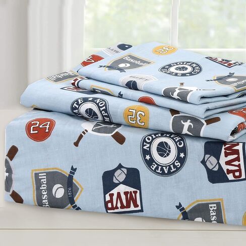 Danica 3-Piece 100% Cotton Toddler Sheet Set for Boys & Girls, Includes Top Sheet, Fitted Sheet, Standard Pillow Case (Lavender Purple Giraffe & Elephant) in Saudi Arabia