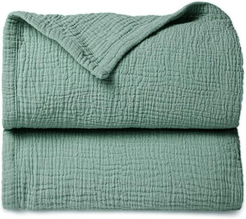lulumoon Muslin Baby Blanket Neutral: 100% Cotton Crib Blanket for Toddler | 4-Layer Breathable Nursery Blanket for Daycare & Stroller - Soft Lightweight Baby Swaddle for Boys and Girls 47x47in(Ivory) in Saudi Arabia