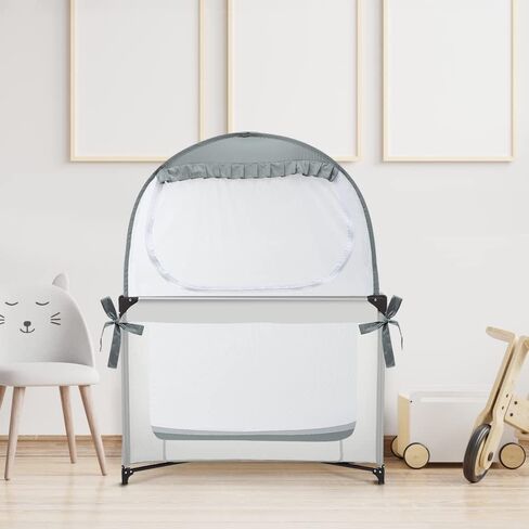 L RUNNZER Pop Up Pack N Play Tent, Baby Net to Keep Toddler in, Mini Crib Canopy for Pack and Play, See Through, Breathable & Portable in Kuwait