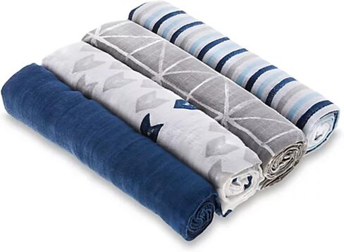 aden + anais Essentials Disney Muslin Swaddle Blankets for Baby Girls and Boys, Newborn Receiving Blanket for Swaddling, 100% Cotton Baby Swaddle Wrap, 4 Pack, Winnie + Friends in Saudi Arabia