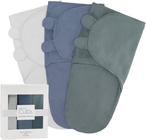 Comfy Cubs Easy Swaddle Blanket, 3 Pk S Velcro Swaddle Blush Mauve Mulberry in Saudi Arabia