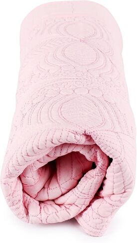 Toddlers and Baby Quilt Lightweight Blanket Embossed Cotton Quilt 4 Seasons Scalloped Newborn Baby Boy/Girl (Pink) in Saudi Arabia