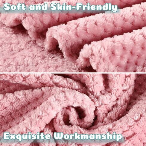 Reginary 4Pcs 30x40 Baby Blankets Fuzzy,Light Blue, Pink, Beige, Gray | Waffle Flannel Baby Throw Blankets, Warm Nursery & Crib Blankets, Girl & Boy Newborn Infant in Saudi Arabia