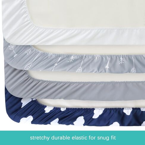 Baby Bassinet Sheets 4 Pack Fit for 33" x 20" Mika Micky, Baby Delight | Compatible with Dream On Me, AMKE and Other Rectangle Bassinet Mattress, Ultra Soft & Skin Friendly, Washer & Dryer in Saudi Arabia
