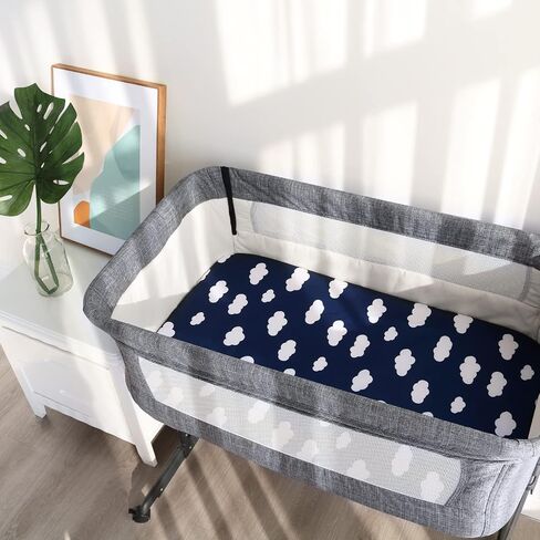 Baby Bassinet Sheets 4 Pack Fit for 33" x 20" Mika Micky, Baby Delight | Compatible with Dream On Me, AMKE and Other Rectangle Bassinet Mattress, Ultra Soft & Skin Friendly, Washer & Dryer in Saudi Arabia