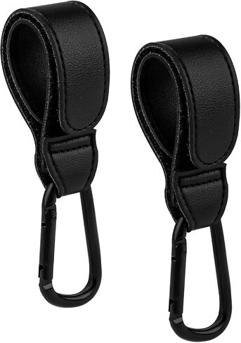 KINBOM Stroller Hooks, Carriage Hooks for Bag, 2pcs Mommy Bag Hook Stroller Organizer Hook Clip Heavy Duty Stroller Clip for Bags Hanging Shopping Diaper Bags (Black) in Kuwait