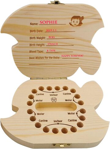 PAMBO Baby Tooth Fairy Keepsake Box- First Teeth and Curl Keepsake Box | Tooth Boxes Saver & Holders for Lost Teeth Kids-Girls in Saudi Arabia