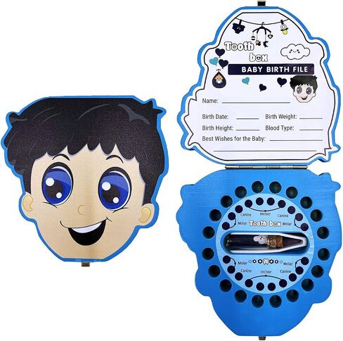 PAMBO Baby Tooth Fairy Keepsake Box- First Teeth and Curl Keepsake Box | Tooth Boxes Saver & Holders for Lost Teeth Kids-Girls in Saudi Arabia