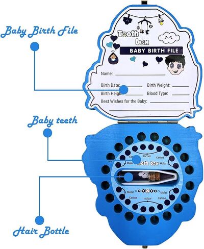 PAMBO Baby Tooth Fairy Keepsake Box- First Teeth and Curl Keepsake Box | Tooth Boxes Saver & Holders for Lost Teeth Kids-Girls in Saudi Arabia