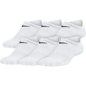 Nike Kids' Everyday Cushioned No-Show Socks (6 Pair), White/Black, Medium in Saudi Arabia
