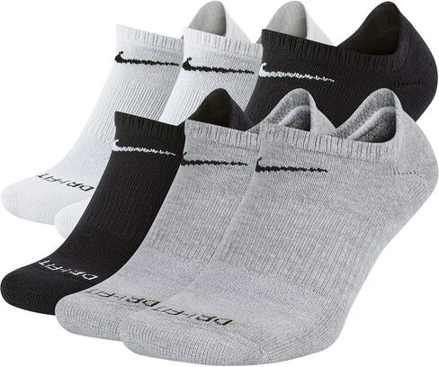 Nike Men's Everyday Plus Cushion No-Show Socks (6 Pair), Multi-color (923), Size Large (8-12) in Saudi Arabia