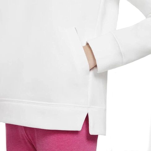 Nike Girls NSW Pullover Hoodie (Large, White/Pinksicle) in Saudi Arabia