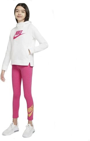 Nike Girls NSW Pullover Hoodie (Large, White/Pinksicle) in Saudi Arabia