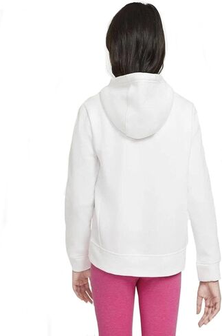 Nike Girls NSW Pullover Hoodie (Large, White/Pinksicle) in Saudi Arabia