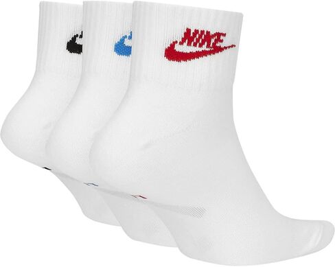 Nike Men's Everyday Essential Crew Socks 3 Pack (White(SK0109-911)/Blue/Pink, Large) in Saudi Arabia