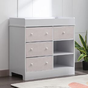 طاولة تغيير الحفاضات مع 4 أدراج، طاولة تغيير الحفاضات مع سطح تغيير ورفين، محطة تغيير حفاضات الأطفال الرضع لغرفة نوم الأطفال وغرفة المعيشة، محطة تغيير حفاضات الأطفال in Kuwait