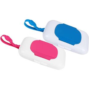 Baby Accessories 2pcs On- The- Go Wipes Dispenser Baby Wipe Dispenser Reusable Portable Wipe Holder Baby Wipes Container Travel Refillable Pouch (,Blue) Baby Wipes Dispenser