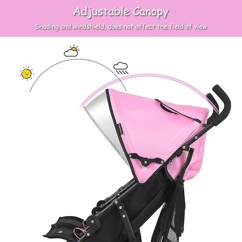 HONEY JOY Double Stroller, Compact Lightweight Stroller Side by Side, Adjustable Canopy, Cup Holder & Storage Bag, Travel Stroller for Airplane, Foldable Twin Umbrella Stroller for Infant and Toddler in Saudi Arabia